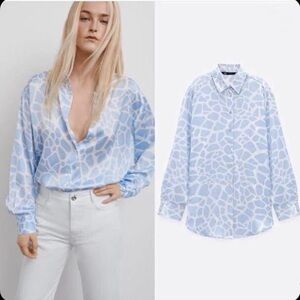 Zara Blue Patterned Top!